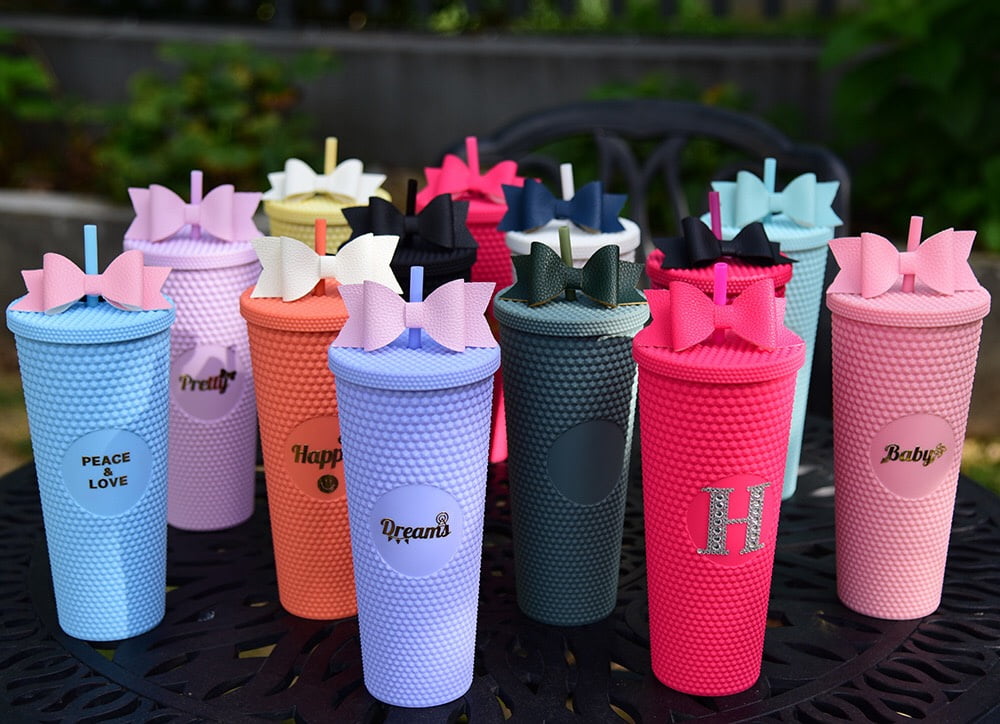 24 Oz Studded Tumbler With Straw, Screw Lid, Iced Coffee Tumbler, Water  Coffee Bottle, Bachelorette Studded Tumbler,bridesmaid 