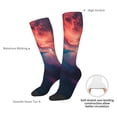 thumbnail image 4 of JUNZAN Cosmic Paint Swirl Pattern Fun Novelty Knee Warmer High Socks, 4 of 6