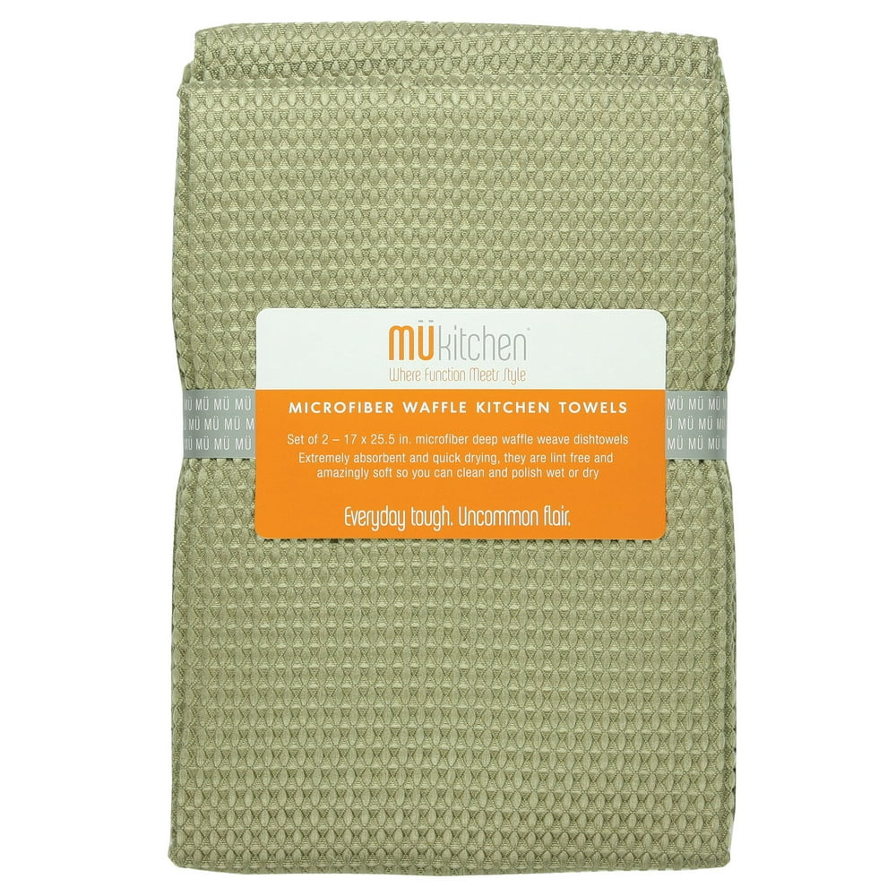 MUkitchen Microfiber Waffle Dishtowel 17 by 25-1/2 Inches ...