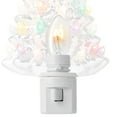 thumbnail image 5 of Ceramic Christmas Tree Night Light - Silver Plug-in Decorative Night Light with 28 Bulbs and Star Topper, 5 of 7
