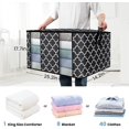 thumbnail image 2 of (set Of 3,black)foldable Clothes Storage Bag,thick Non-woven Quilt Storage Bag Storage Box With Reinforced Handle,underbed Storage For Quilts Blankets, 2 of 5