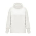 thumbnail image 5 of Winter Fall Womens Sweaters Coat Turtleneck Pullover Button Long Sleeve Loose Knitted Casual Tops, 5 of 8