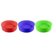 Omeite Silicone Baking Tools Silicone Cake Mold Silicone Round Cake Baking Pan (17CM Random Color) 3pcs