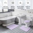 thumbnail image 5 of Purple Striped Bath Mat 3 Piece Bathroom Rug Set, Modern Farmhouse Purple White Stripes Non Slip Bath Rug Contour Mat and Toilet Lid Cover, Absorbent Shower Mats Soft Bath Rugs and Mats Sets, 5 of 8