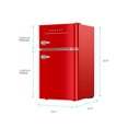 KUPPET Retro Mini Refrigerator 2Door Compact Refrigerator for Dorm
