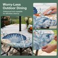 thumbnail image 5 of Round Outdoor Tablecloth with Umbrella Hole and Zipper, Navy Blue Shell Coastal Tablecloth with Elastic Waterproof, Starfish Coral Wooden Ocean Sea Patio Table Covers for 36" - 44" Pool Tables, 5 of 9