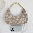 thumbnail image 4 of Bolso de hombro para mujer Cadena con estampado de flores Bolso para axilas Bolso de diseñador (Caqui), 4 of 8