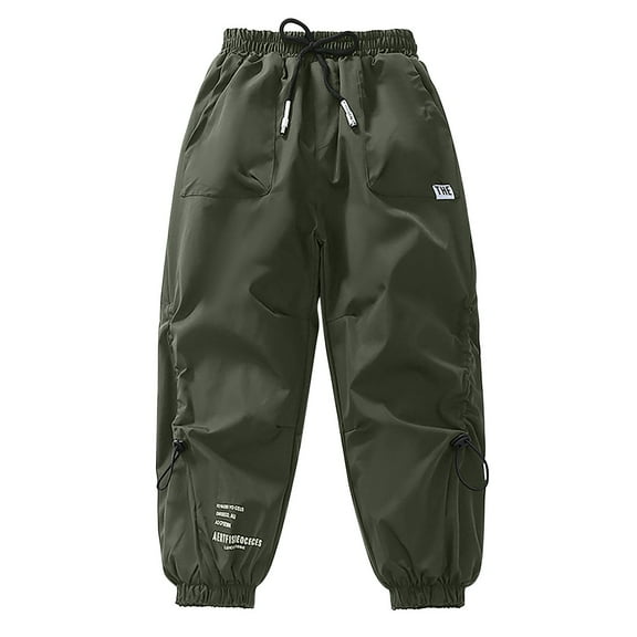Favoffer Boys Fleece-Lined Waterproof Sports Pants Fall Winter Kids Casual Cargo Lightweight Pants for Outdoor Sports Daily 4-15Y