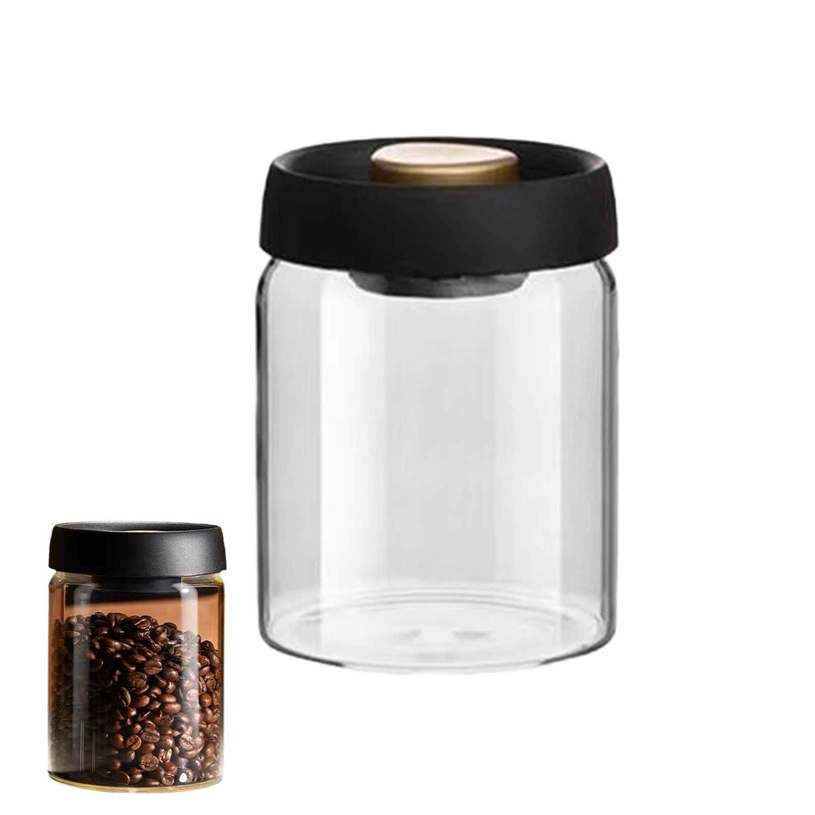 Homelife Vacuum Sealed Jar for Coffee Beans Airtight Food Storage Container Clear Glass Jars for Home Moisture-Proof Air Extraction Tank