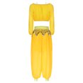 thumbnail image 2 of Kaerm Women Belly Dance Outfit Belly Dancing Top with Harm Pants Yellow One Size, 2 of 7