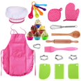 thumbnail image 1 of 25Pcs Chef Set for Kids Kitchen Cooking and Baking Kits Dress Up Role Play Toys, 1 of 4