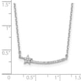 thumbnail image 4 of Diamond2Deal 925 Sterling Silver Rhodium-plated CZ 22 Stone with 2 inch extension Star Necklace for Women 16", 4 of 6