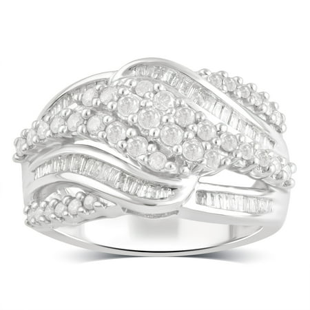 Ultra Diamonds Anniversary Ring - 1.0 Carat T.W Diamond Sterling Silver Anniversary Ring. (I-J/I2-I3)