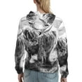 thumbnail image 7 of Fotbe Yak Pattern Womens Long Sleeve Hoodie, Pullover Hooded Sweatshirt, Kangaroo Pocket Hoodie with Eye-catching Drawstrings-Small, 7 of 7