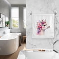 thumbnail image 4 of Ryvnso Alpaca Flowers Hand Towels Set for Bathroom Cotton Face Towel Decorative 15.5x29.5 inch, 4 of 7