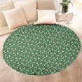 thumbnail image 4 of Green Christmas Snowman Pattern Round Blanket,Comfortable Soft Flannel Throw Blanket,All Season,Warm Lightweight Blankets for Sofa Bed Couch Living Room Chair 60"x60", 4 of 5