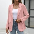 thumbnail image 4 of Sriper Women's Elegant Long Sleeve Blazer Fall Business Outfits 2025, Office Suit Jacket, Dressy Workwear, Solid Color Coat Bleiser Para Mujer Pink XL, 4 of 7