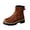 Coffee, variant on Brown Women S Low Heel Ankle Boots Round Toe Side Zipper Slip On Casual Winter Short Boots For Ladies
