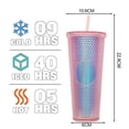 thumbnail image 2 of Vaso de plástico de 710ml con tapa y pajita, taza de café helado reutilizable, taza para batidos, taza láser transparente, 2 of 5