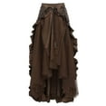 thumbnail image 1 of Vedolay Mini Skirt Women's Vintage Knee Length Flare Floral A Line Pleated Skirt,Brown S, 1 of 3