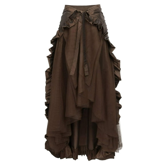 UJNDER Women's Gothic Lace Wrap Comfortable Fall Skirts for Women Brown L