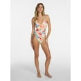 thumbnail image 2 of No Boundaries Bright Palms Binded One-Piece Swimsuit, Women's XXS-XXL, 2 of 5