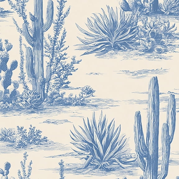Peel and Stick Wallpaper Blue Cactus Agave Desert Succulent Plants Boho Western Wall Mural 17.7in x 9.8ft Self Adhesive Removable Wall Paper Renter Friendly Wallpaper for Nursery Bedroom Cabinets