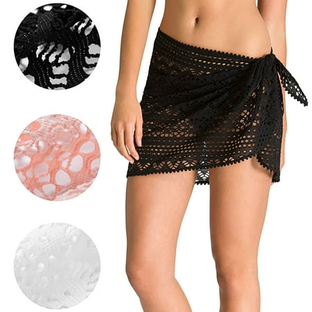 Women s Swimsuit Bikini Cover Up Summer Beach Wrap Skirt Lace Short Sarong for Holiday Honeymoon