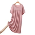 thumbnail image 4 of cfhntfmh Women's Modal Summer Nightgown Short Sleeve Round Neck Sleepshirt Loose Comfy Sleepwear Mid Sleep Dress, 4 of 4