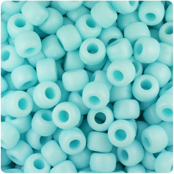 BeadTin Blue Cloud Matte 9mm Barrel Pony Beads (500pc)