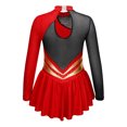 thumbnail image 2 of RUNQHUI Justaucorps de Danse Ballet pour Filles Manches Longues Dos Creux Robe de Danse Performance Rouge 8, 2 of 7