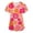 Wine(Floral Print), variant on Iaqnaocc Scrub Tops Women Plus Size Floral Print Nursing Uniform Fashion V Neck Side Slits Scrub Shirt Party Short Sleeve Tees Blouse with Pockets Purple XL