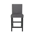 thumbnail image 4 of Kate 40 Inch Wooden Counter Height Chair with Velvet Seat Set of 2 Gray - Saltoro Sherpi, 4 of 6