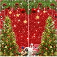 thumbnail image 2 of Christmas Window Curtain Glitter Red Bokeh Print Curtains for Living Room Winter Xmas Tree Curtains Home Decor Rod Pocket Darkening Drapes for Bedroom 84 in x 84 in, 2 of 5