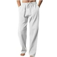 thumbnail image 1 of Mefallenssiah Men'S Fallow Drawstring Elastic Waist Wide Leg Straight Pants with Pockets, 1 of 5