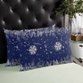 thumbnail image 4 of Blue Christmas Floral Throw Pillow Cover,Winter Xmas Eucalyptus Leaves Berry Rectangle Decorative Pillow Case Protector Soft Cushion Cover Lumbar Pillowcase for Couch Sofa Bedroom Car Decor 12x20 In, 4 of 8