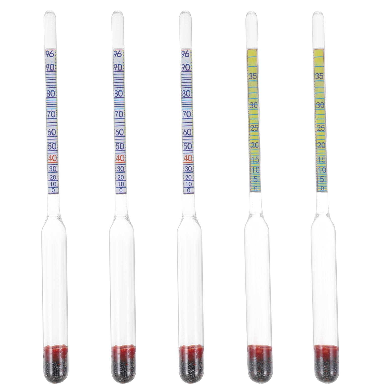 5pcs Glass Alcoholometer Glass Wine Gauge Alcohol Meter Wine Measuring Meter