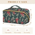 thumbnail image 4 of FORMRS Makeup Bag Travel Cosmetic Organizer for Women Fold Flat Zipper Pouch with Handle, Green Christmas Candy Canes, 4 of 8