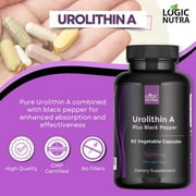 Logic Nutra Urolithin A Supplement with Black Pepper Extract 1000mg for Healthy Aging, 60 Capsules