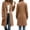 Brown, variant on PBFRDSJ Warm Single Breasted Peacoat Jacket Notched Lapel Collar Long Sleeve Heavyweight Peacoat for Street Office Business