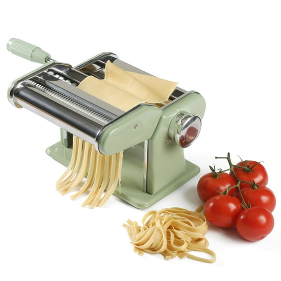 Sur La Table Kitchen Essential Va Bene Manual Pasta Maker Machine Noodle Maker w/Rollers & Cutters - Spaghetti, Fettuccini, Lasagna or Dumpling Skin - Stainless Steel/
