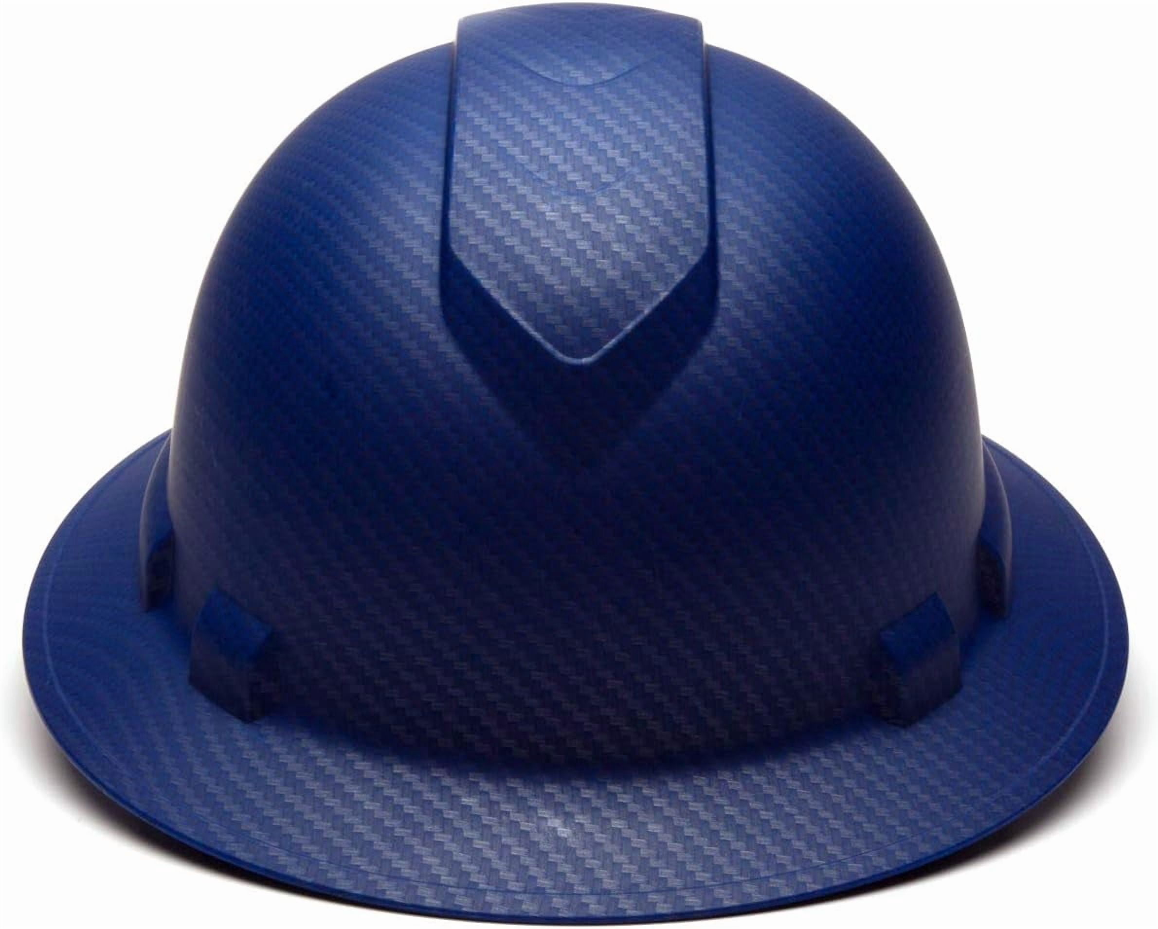 Pyramex Ridgeline Full Brim Hard Hat 4 Point Ratchet Matte Blue Pattern