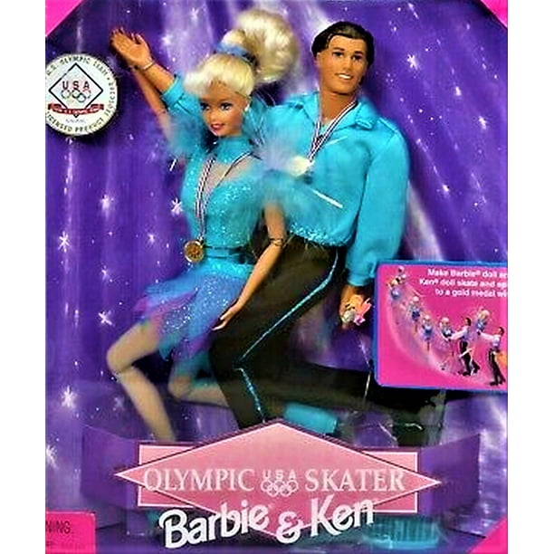 1997 USA Olympic Skater Barbie & Ken Doll Set Mattel No 18726 - Walmart.com
