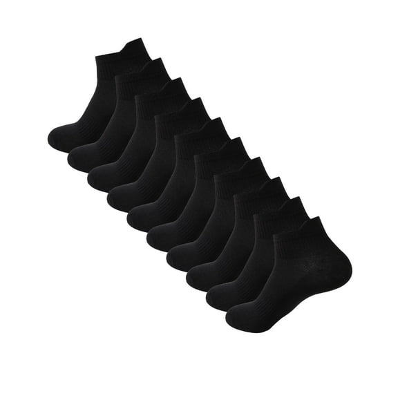 Men's Socks 10 Pairs Ankle Socks White, Solid Color 10-Pack Short Socks