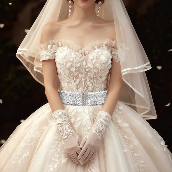 BESTYASH Trendy Belt 1Pcs Sequin Elastic Design for Women at Wedding Ceremony