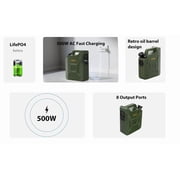 500Wh Portable Power Station with LiFePO4 Battery - Power Generator for Camping with AC/USB/PD Ports, Suitable for Home Backup & RV