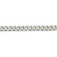 thumbnail image 2 of 925 Sterling Silver High Polished 7mm Solid Plain Curb Link Chain w/ Lobster Clasp - 16", 2 of 5