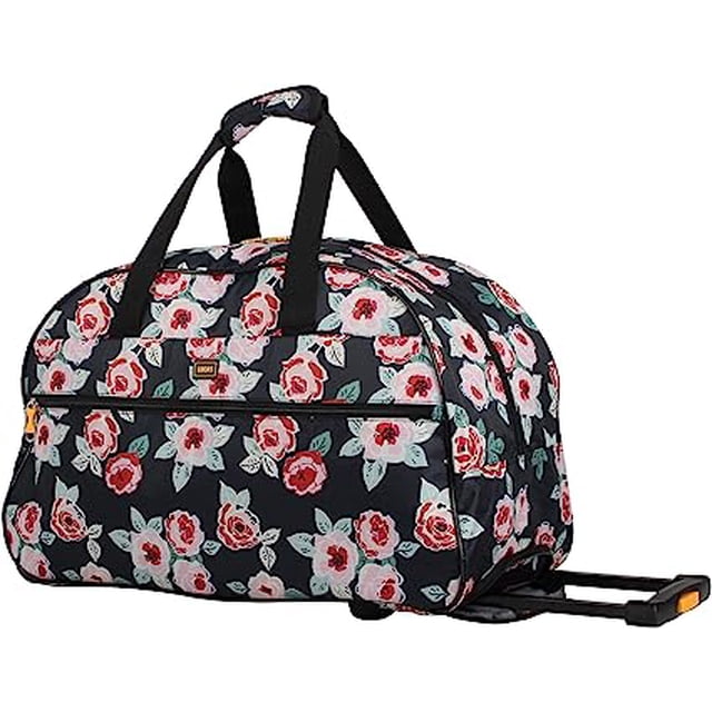 Lucas Designer Carry On Luggage Collection 22 Inch Duffel Bag (Rose