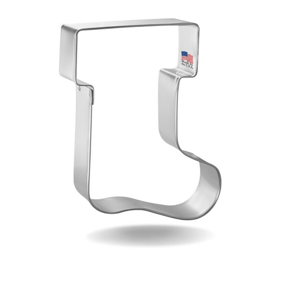 Foose Cookie Cutters 3.75 in Stocking Cookie Cutter Metal Cookie Cutter Shapes Made in USA, Silver