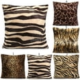 thumbnail image 3 of Square Animal Print Leopard Zebra Throw Pillow Case Sofa Cushion Cover, 3 of 8